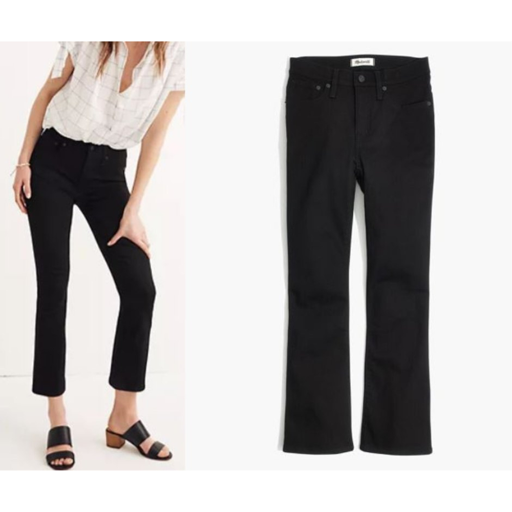 NWT Madewell Black High Rise Cali Demi Flare Boot Casual Denim Jeans Size: 30 T